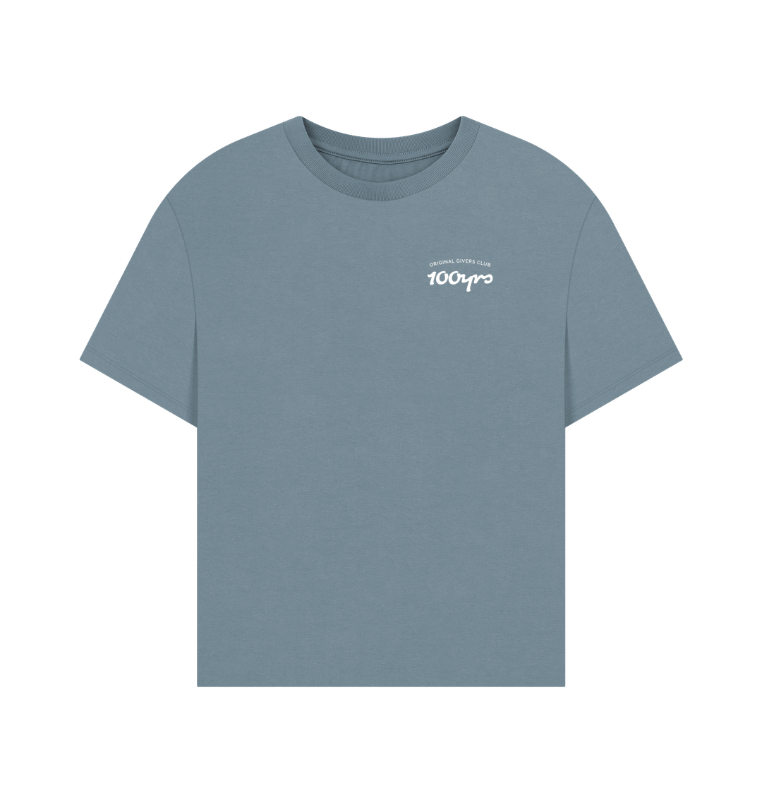 Stone Blue Printed T-shirt Front
