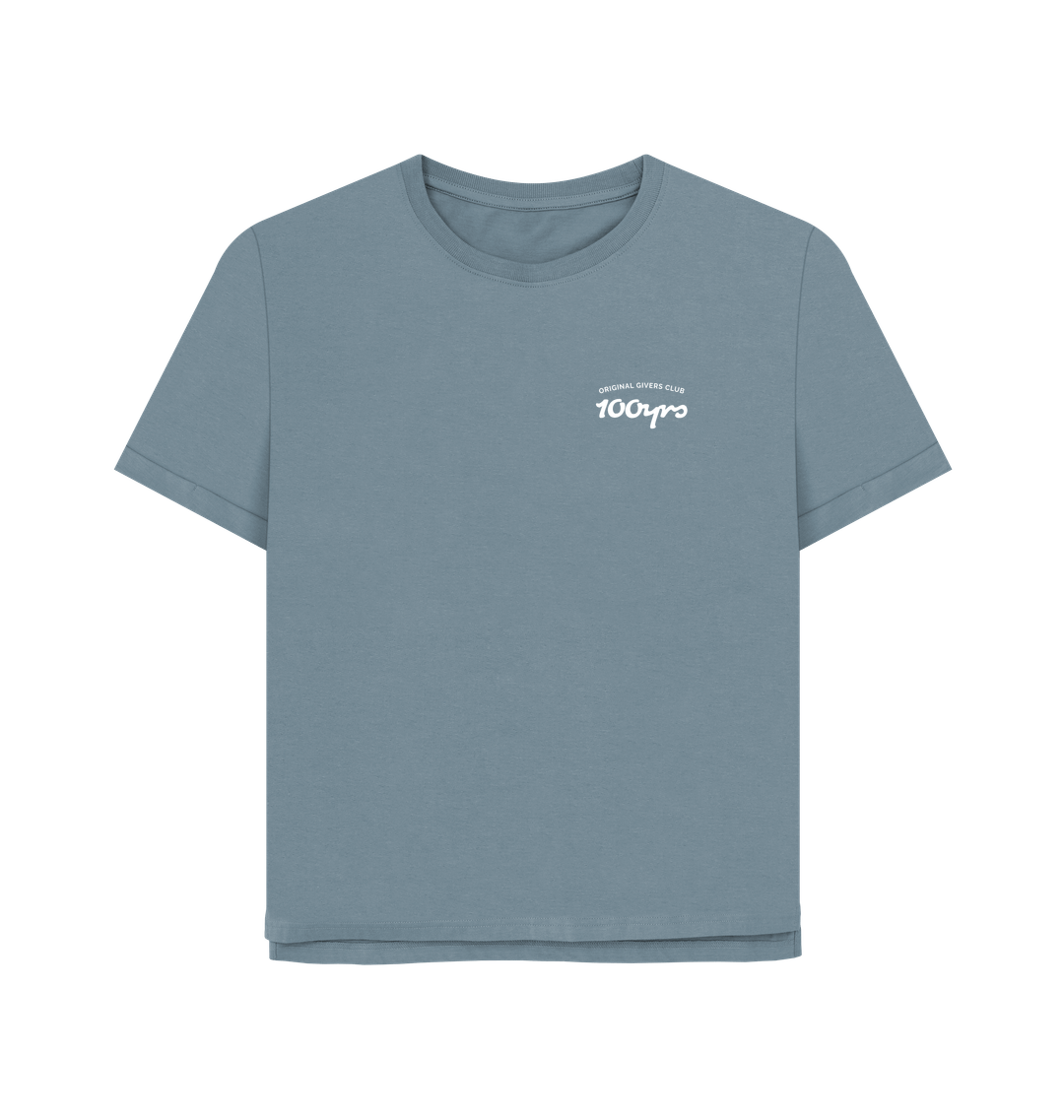 Stone Blue Printed T-shirt Front