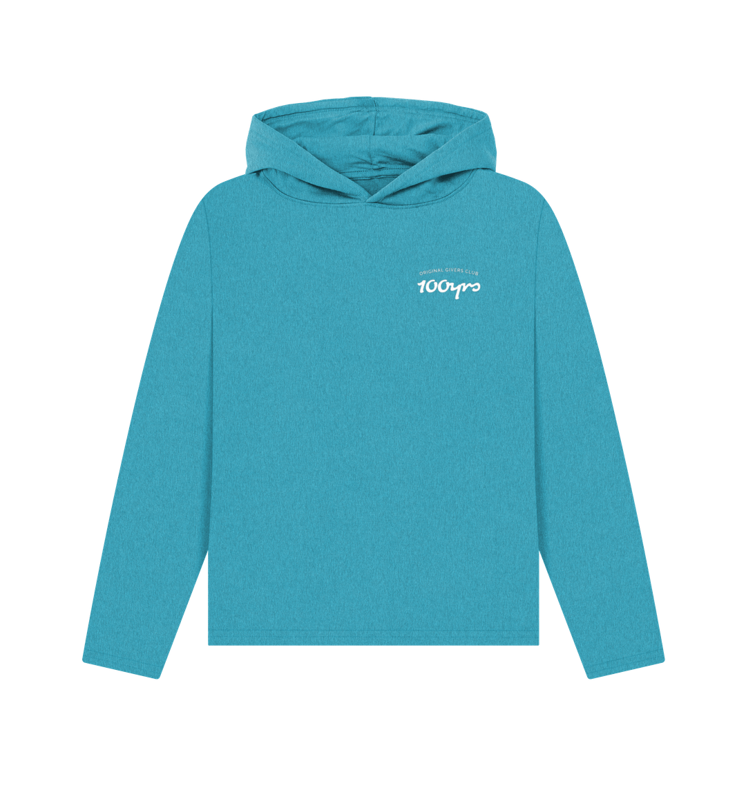 Ocean Blue Recycled Hoody Front
