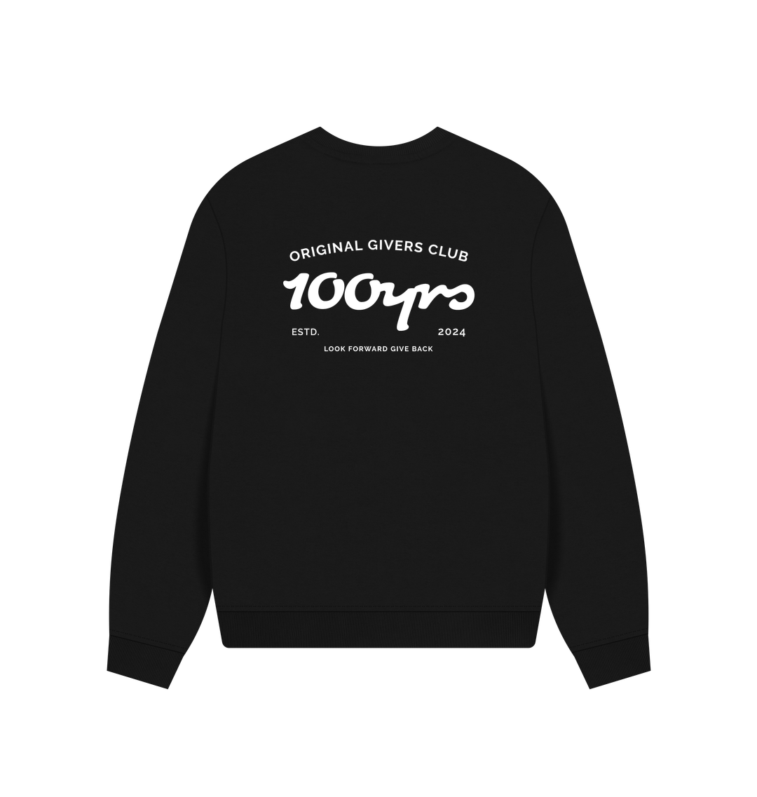 Black Printed Sweater Back