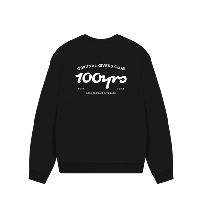 Black Printed Sweater Back