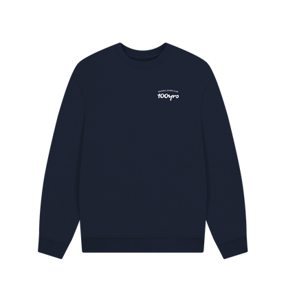 Navy Blue Printed Sweater Front