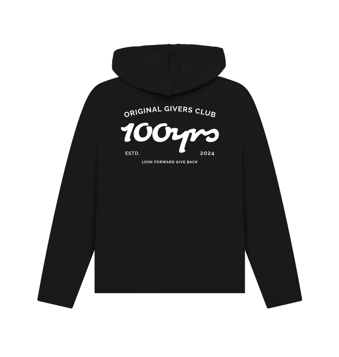 Black Recycled Hoody Back