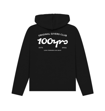 Black Recycled Hoody Back