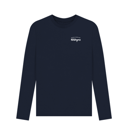 Navy Blue Printed Long Sleeve T Shirt Front