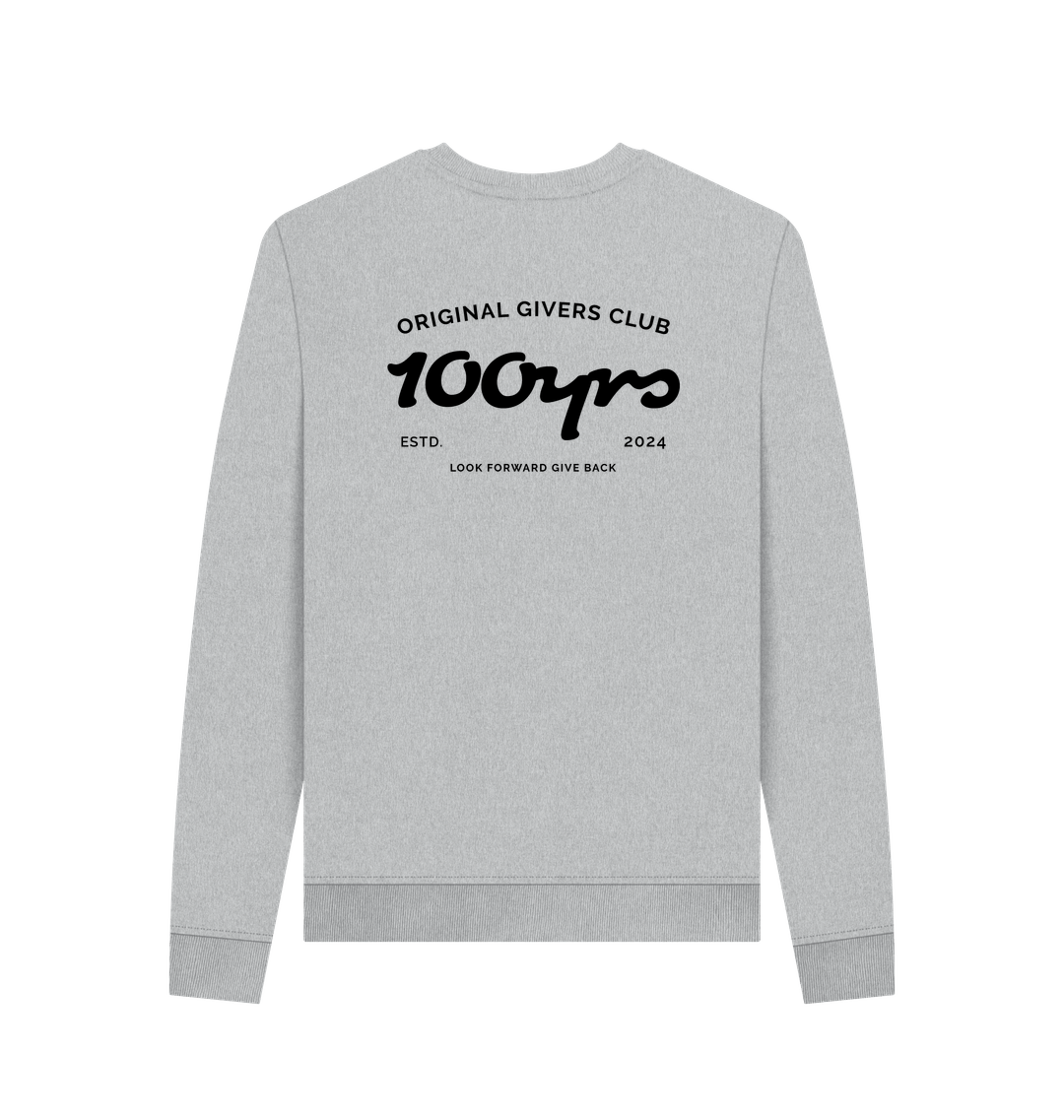 Grey Recycled Printed Sweater Back