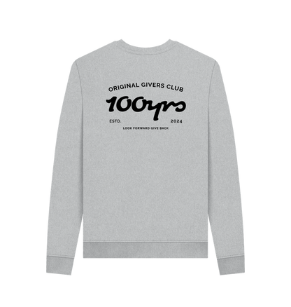 Grey Recycled Printed Sweater Back