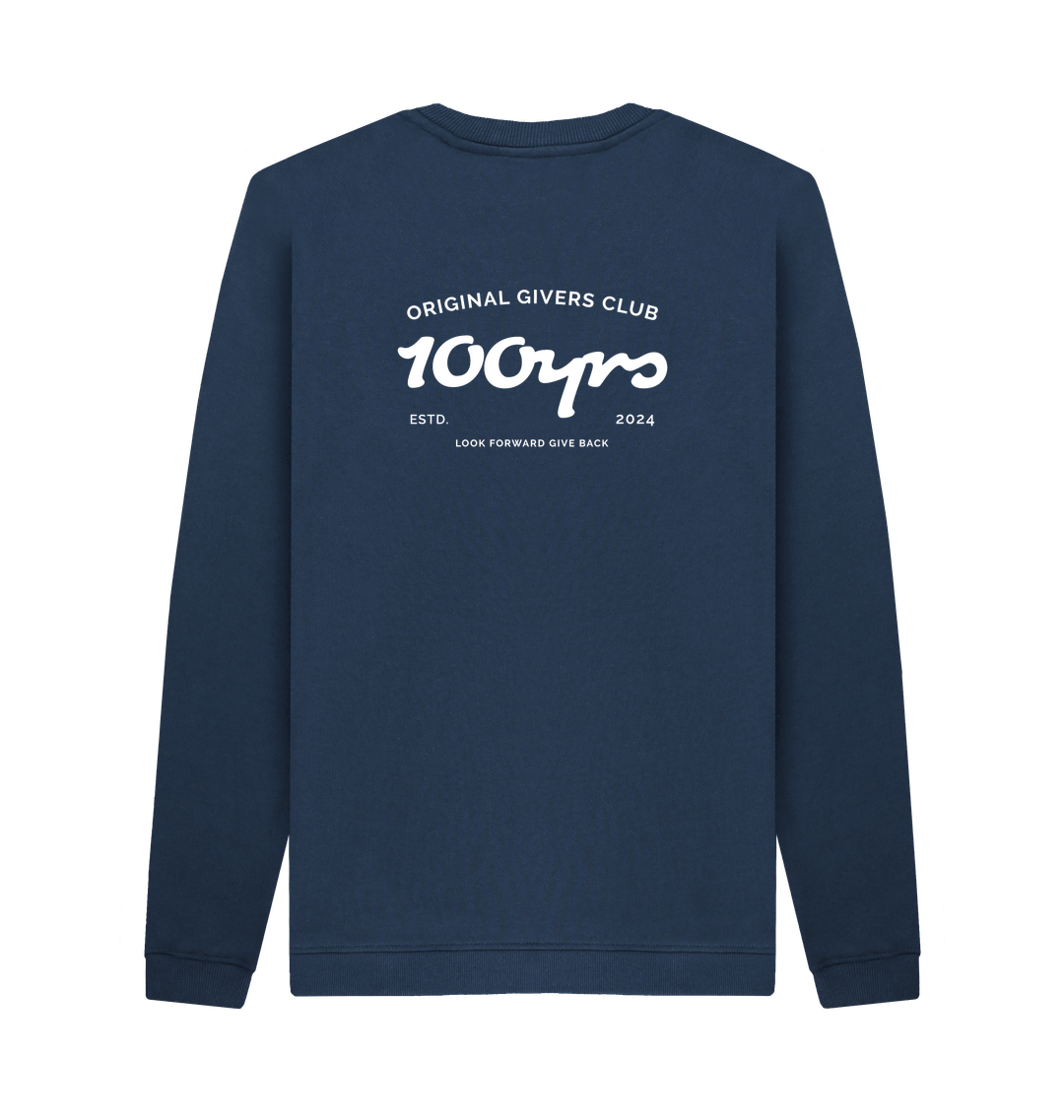 Navy Blue Printed Sweater Back