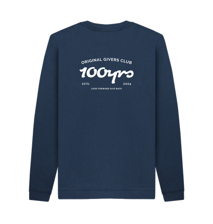 Navy Blue Printed Sweater Back