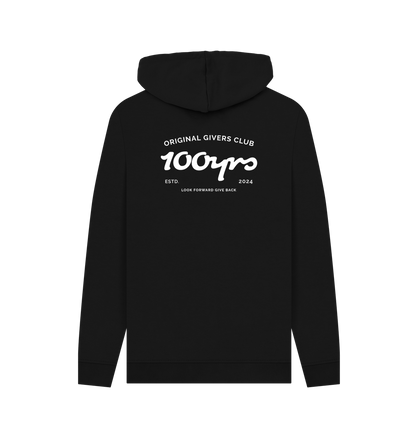 Black Printed Hoody Back
