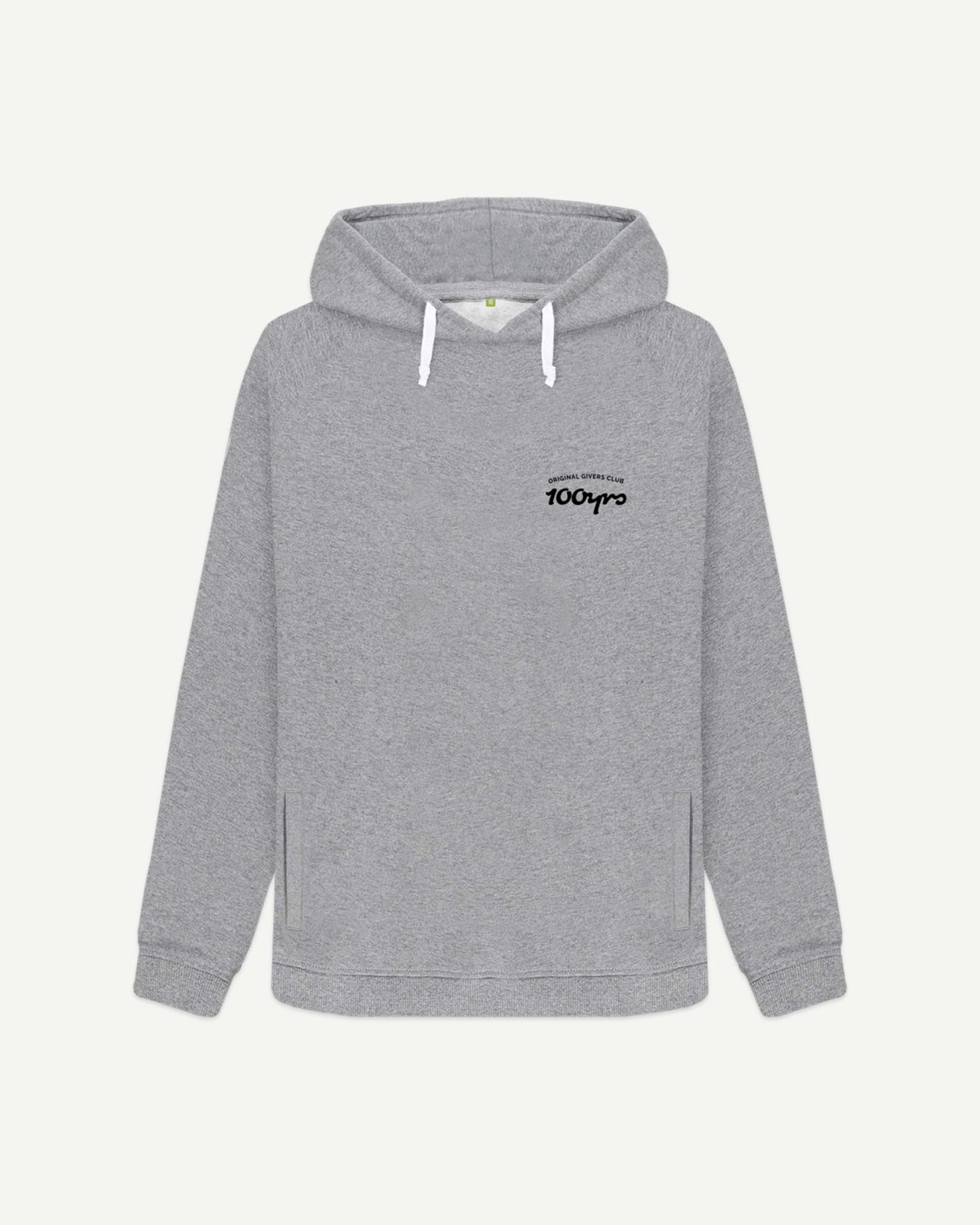 Women's Organic Cotton White Corded Hoodie - OG Club Black Logo