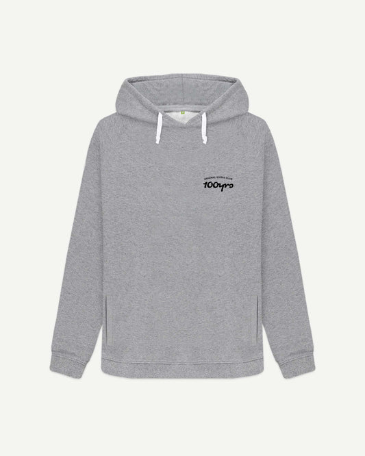 Women's Organic Cotton White Corded Hoodie - OG Club Black Logo