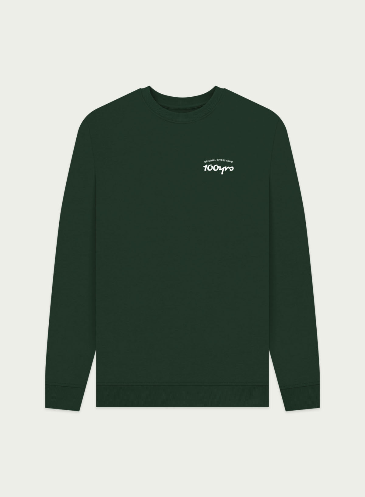 Men's Organic Cotton Crew Neck Sweatshirt - OG Club White Logo