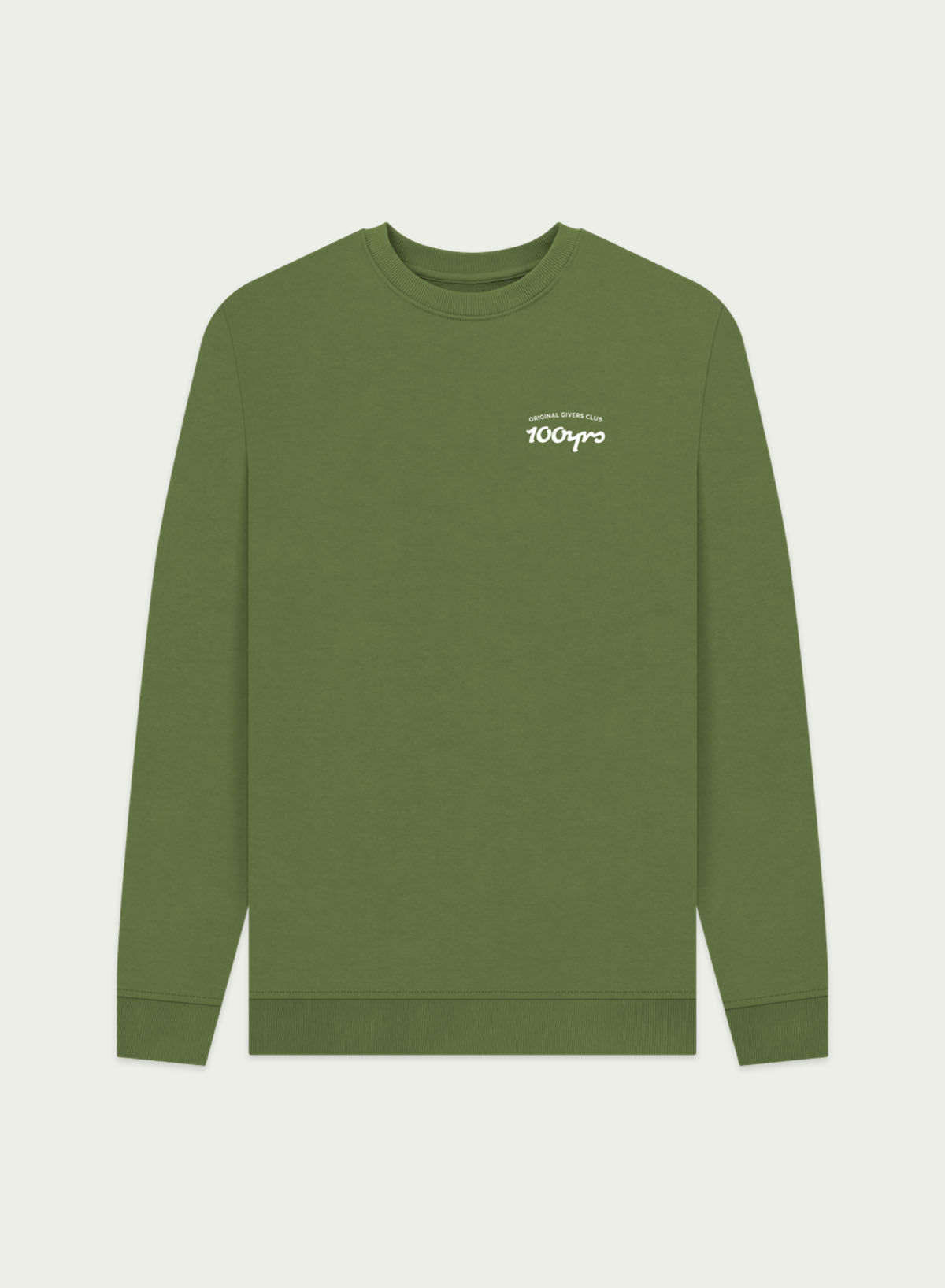 Men's Organic Cotton Crew Neck Sweatshirt - OG Club White Logo