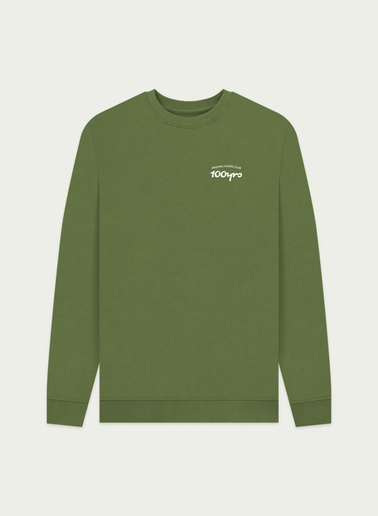 Men's Organic Cotton Crew Neck Sweatshirt - OG Club White Logo