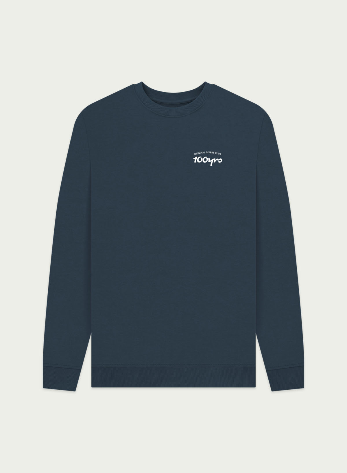 Men's Organic Cotton Crew Neck Sweatshirt - OG Club White Logo