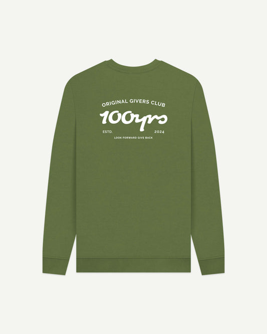 Men's Organic Cotton Crew Neck Sweatshirt - OG Club White Logo