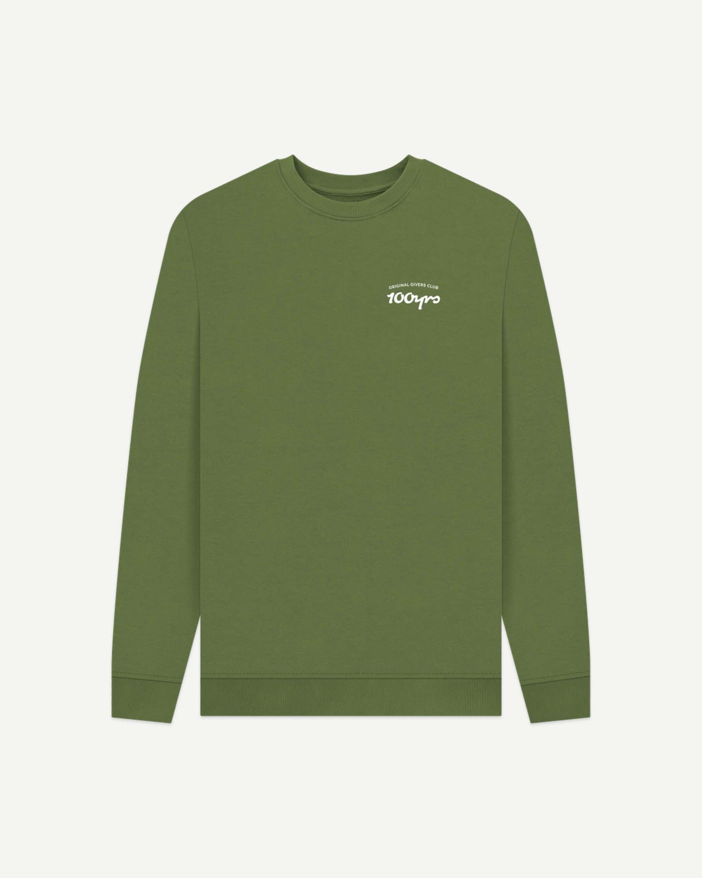 Men's Organic Cotton Crew Neck Sweatshirt - OG Club White Logo