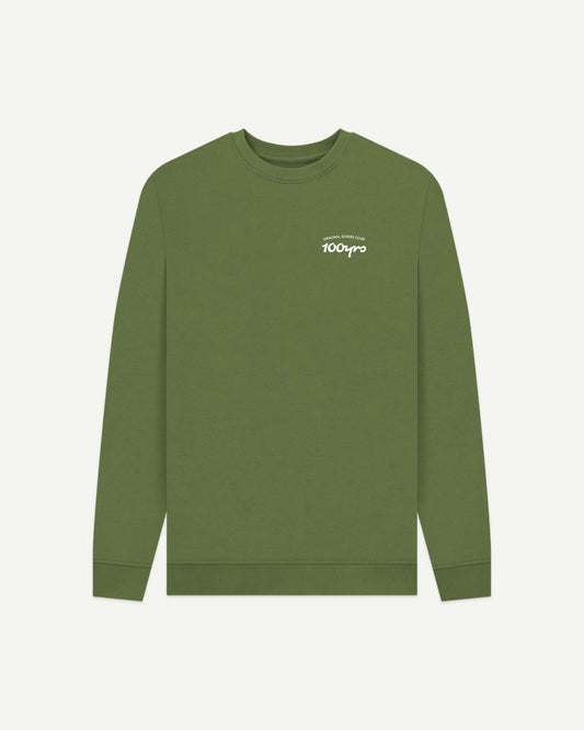 Men's Organic Cotton Crew Neck Sweatshirt - OG Club White Logo