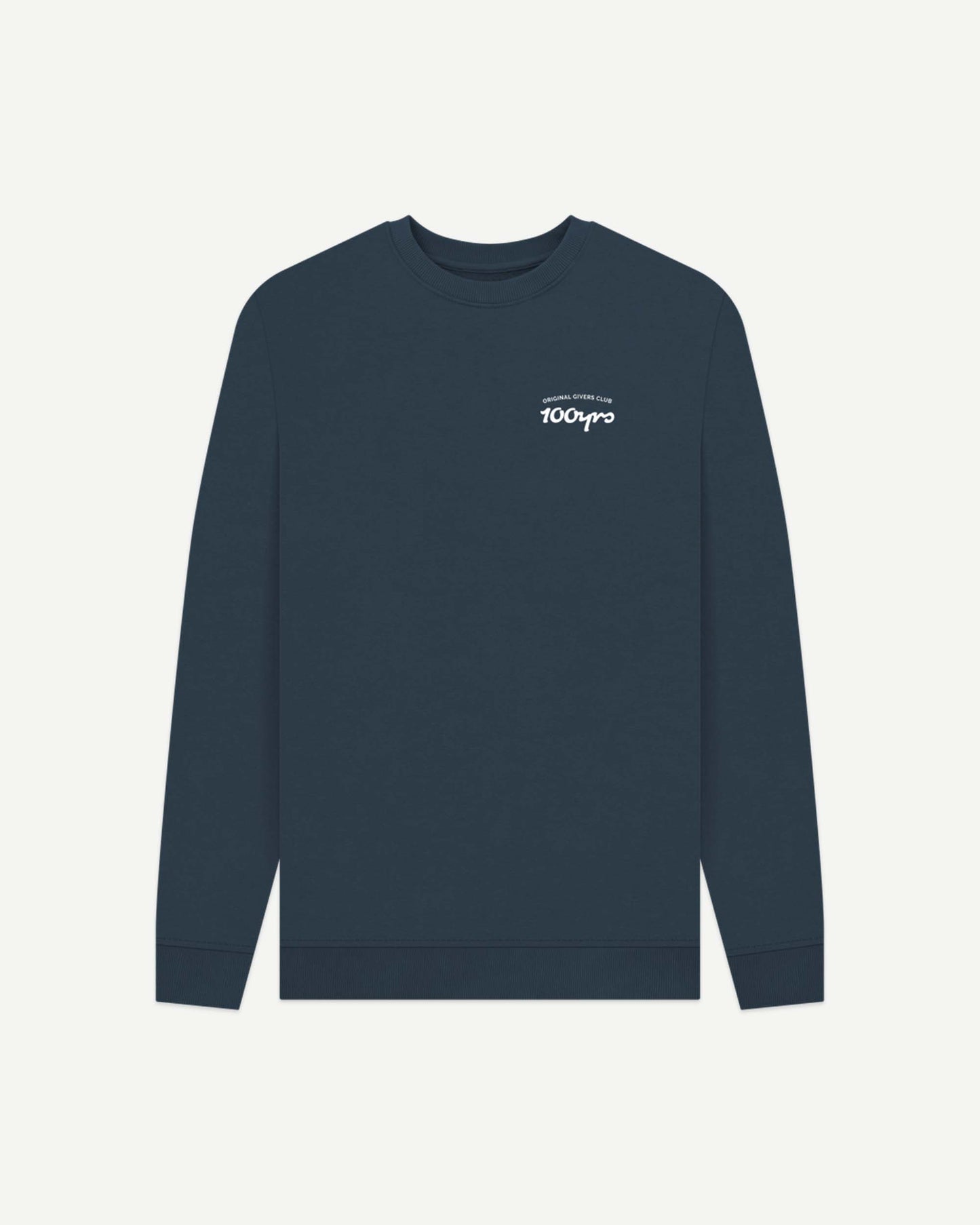 Men's Organic Cotton Crew Neck Sweatshirt - OG Club White Logo