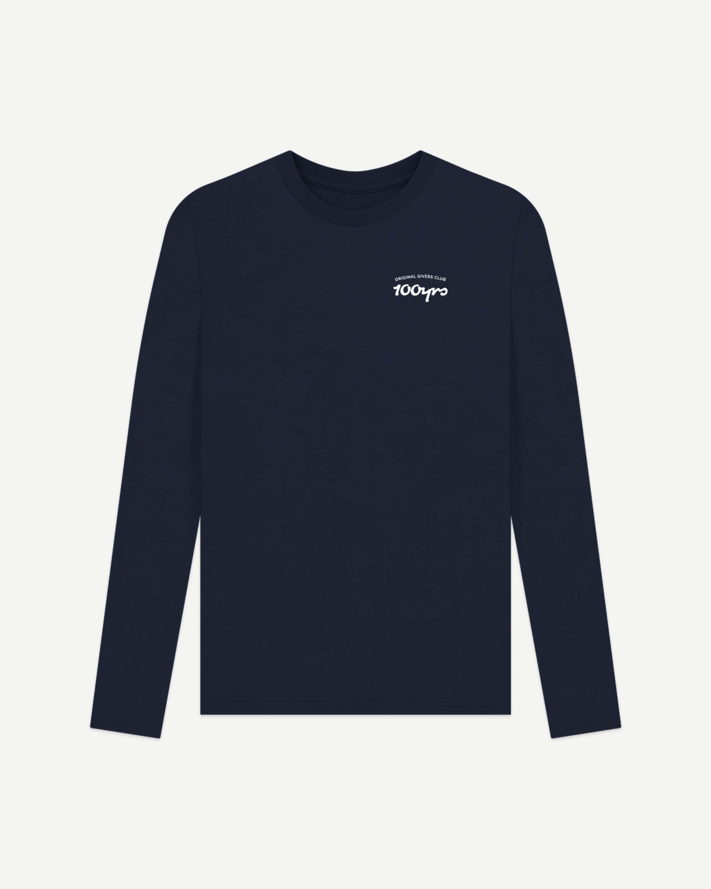 Men's Organic Cotton Long Sleeve T-Shirt - OG Club White Logo