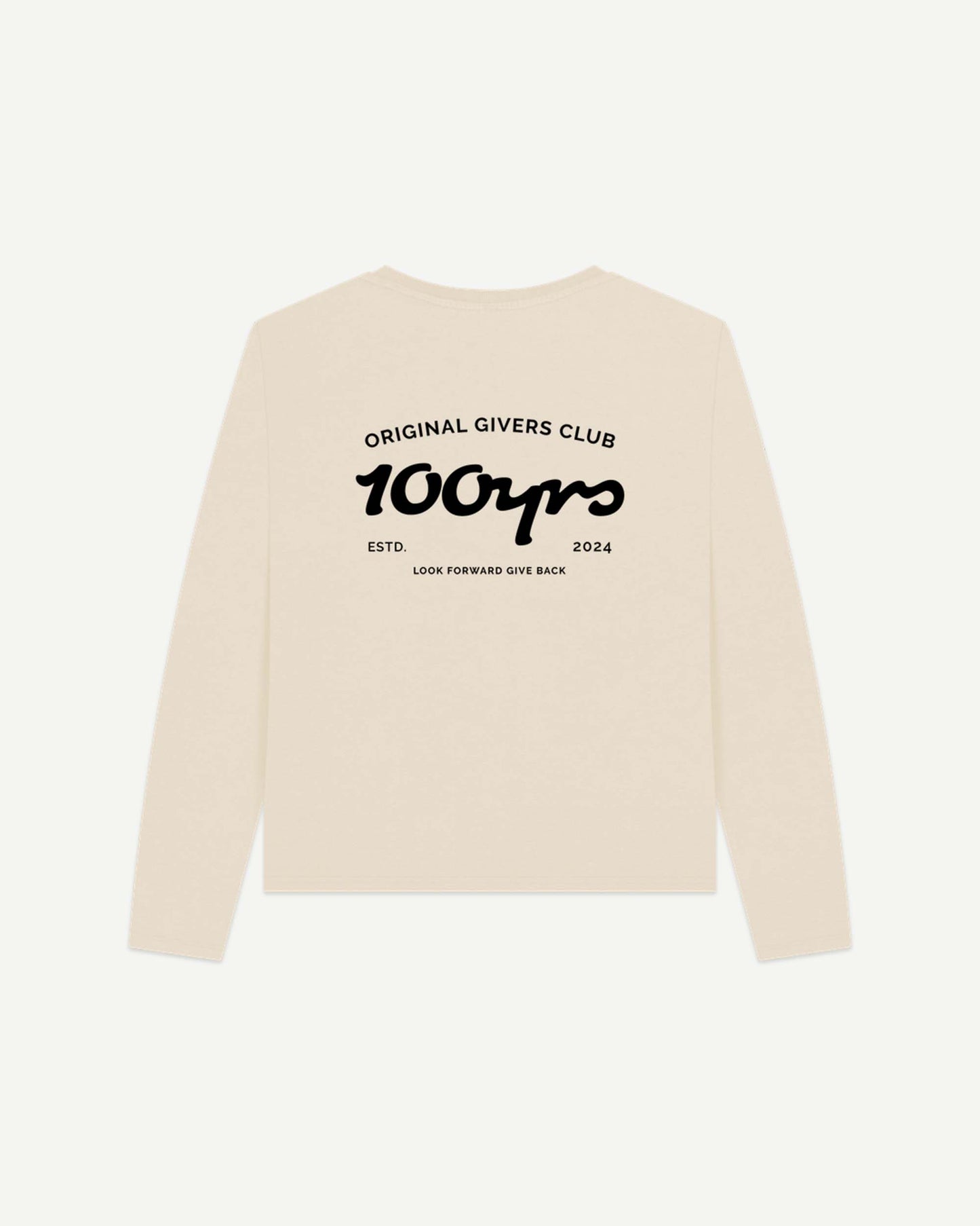 Women's Organic Cotton Heavyweight Long Sleeve T-Shirt - OG Club Black Logo