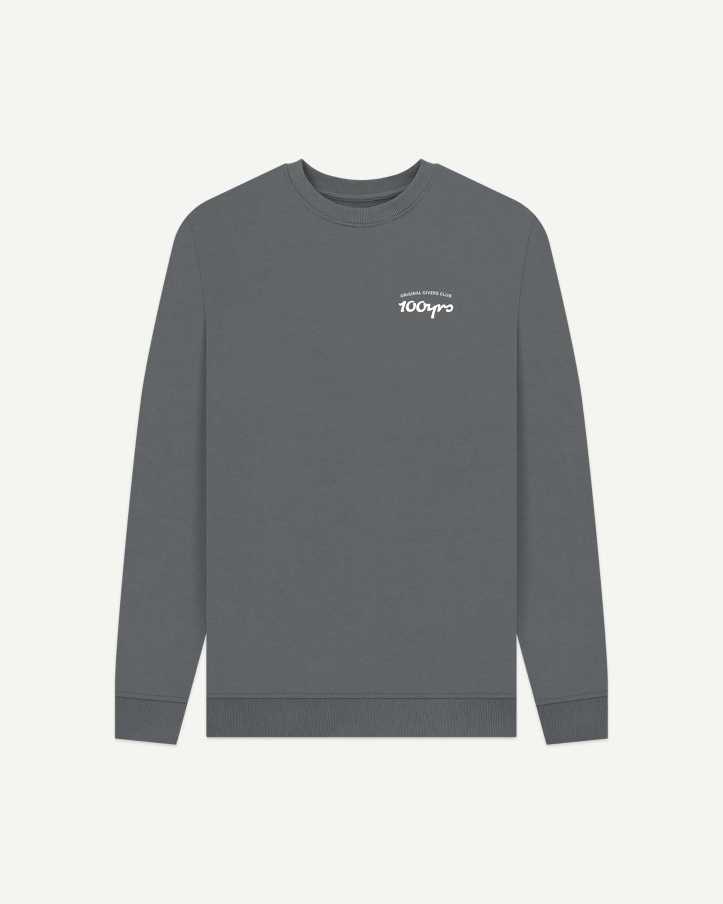 Men's Organic Cotton Crew Neck Sweatshirt - OG Club White Logo