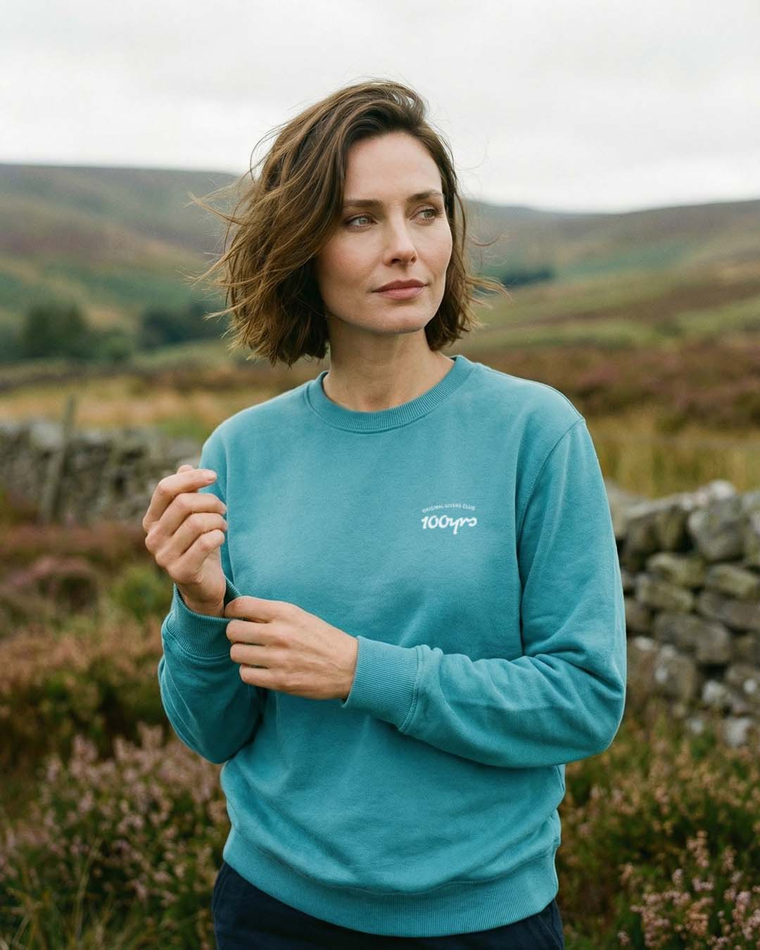 Women's Recycled Organic Cotton Sweatshirt - OG Club White Logo