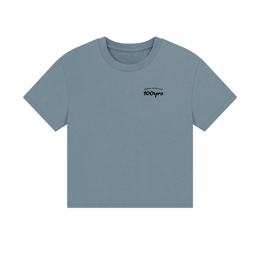 Stone Blue Printed T-shirt Front