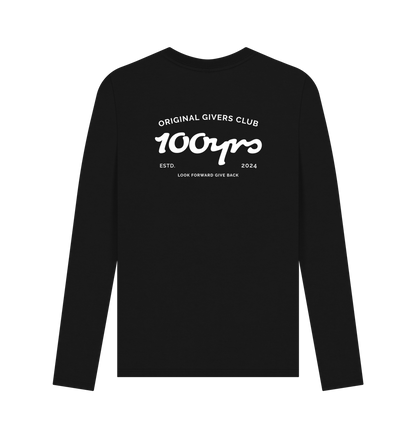 Black Printed Long Sleeve T Shirt Back