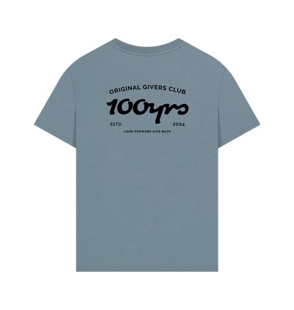 Stone Blue Printed T-shirt Back