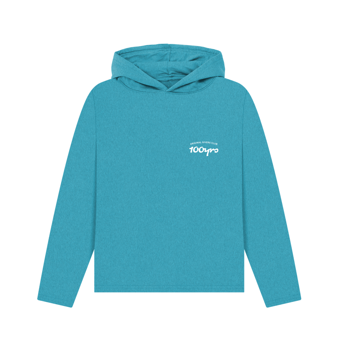 Ocean Blue Recycled Hoody Front