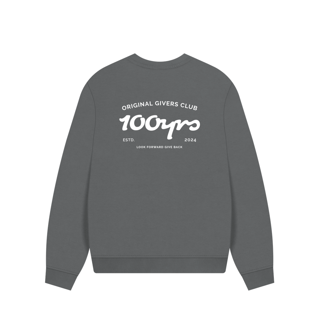 Slate Grey Printed Sweater Back