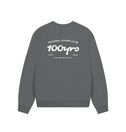 Slate Grey Printed Sweater Back