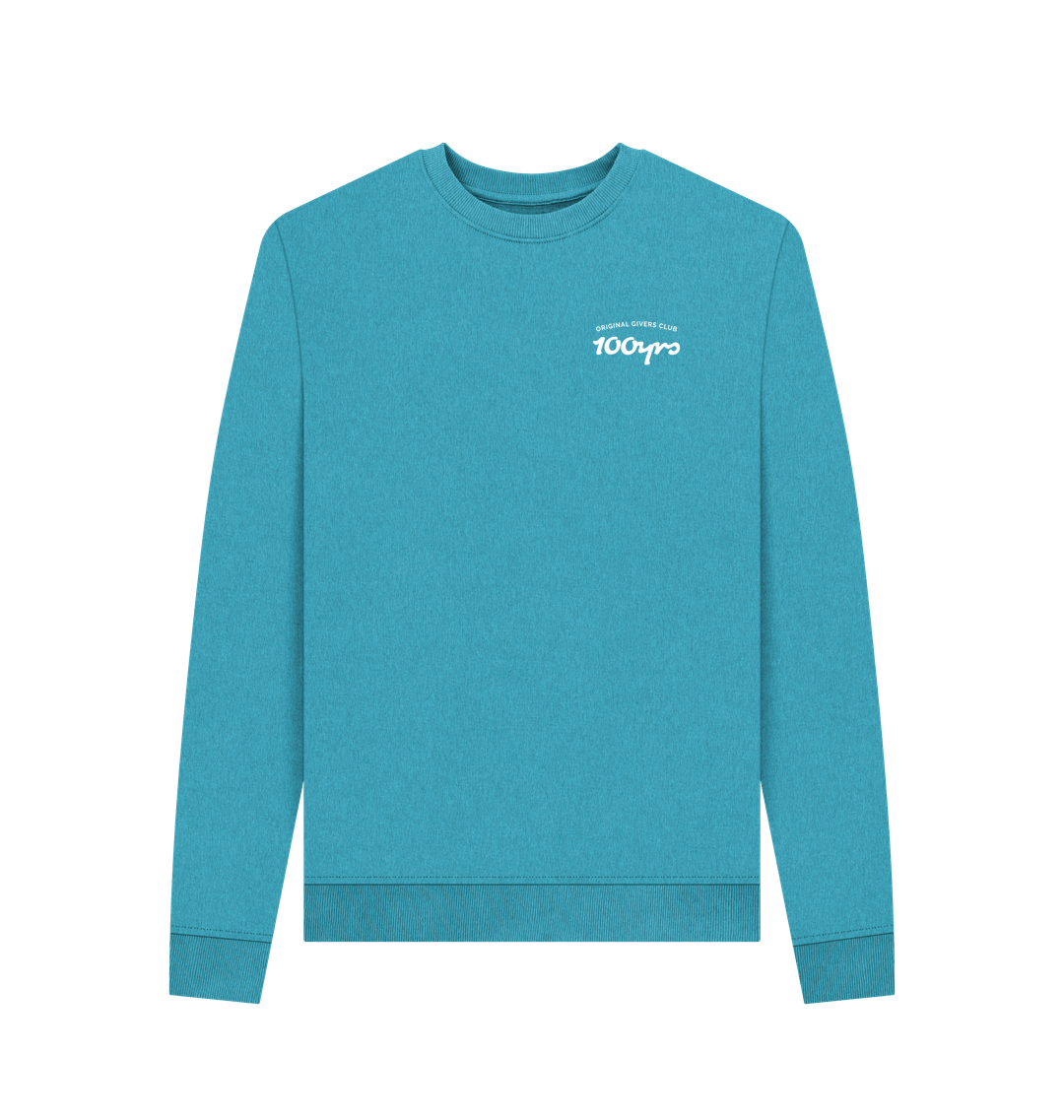 Ocean Blue Recycled Printed Sweater Front