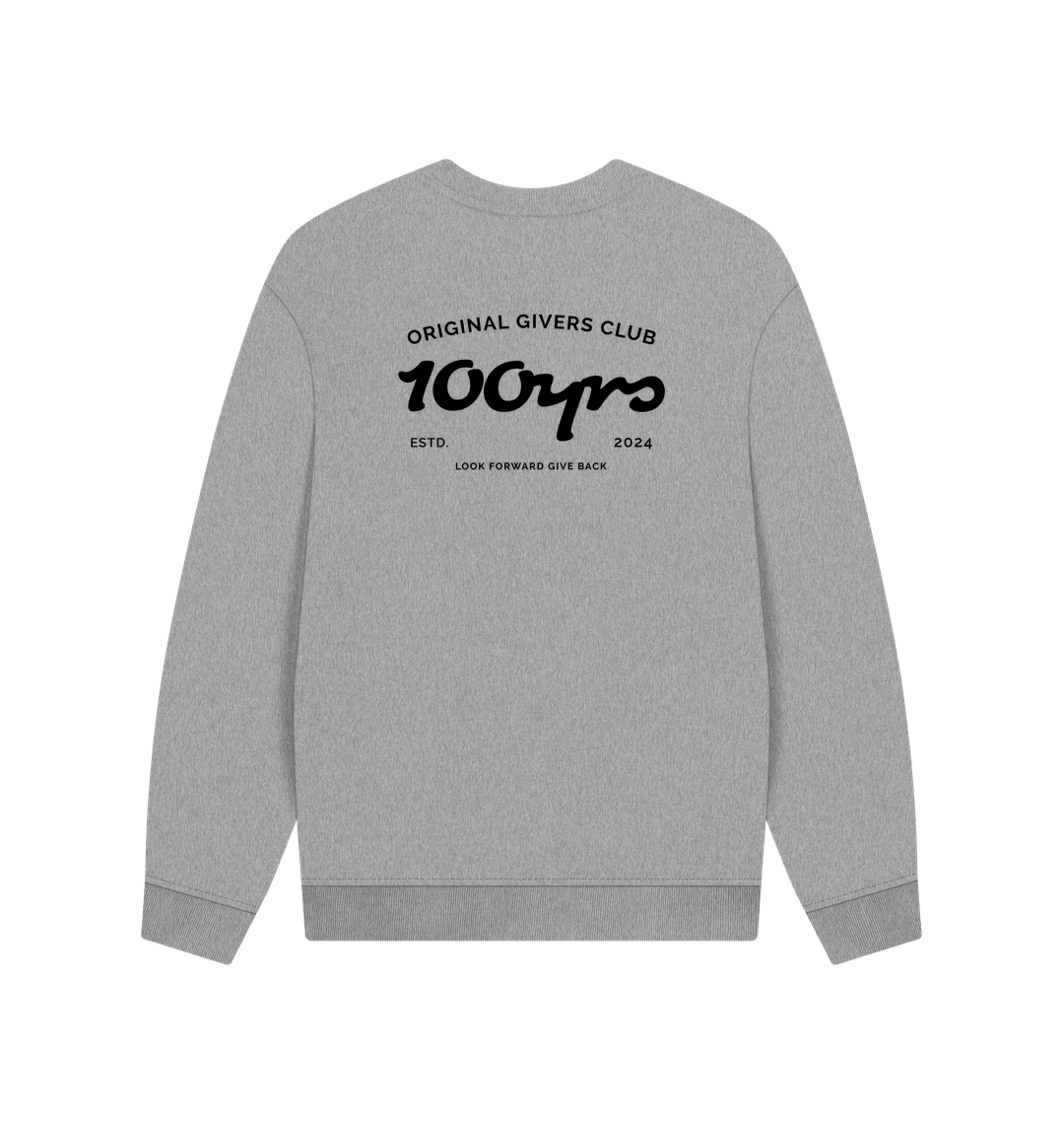 Athletic Grey Printed Sweater Back