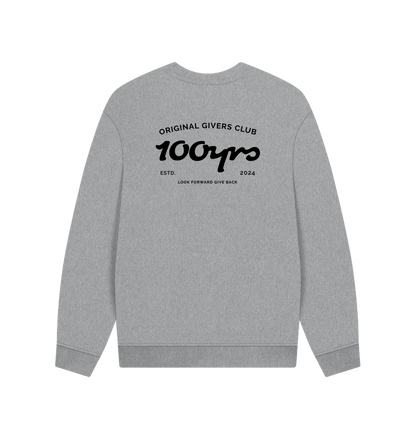 Athletic Grey Printed Sweater Back