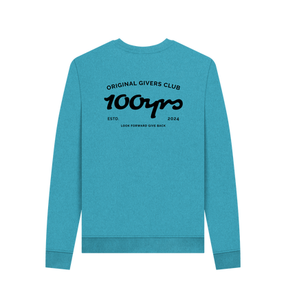 Ocean Blue Recycled Printed Sweater Back