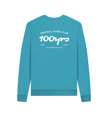 Ocean Blue Recycled Printed Sweater Back