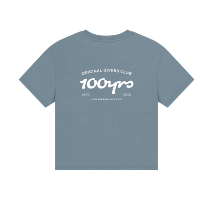 Stone Blue Printed T-shirt Back