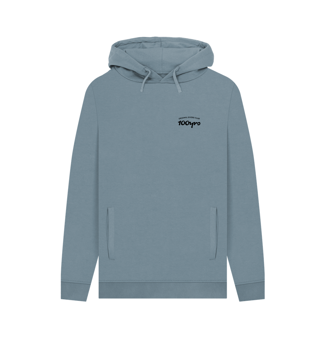 Stone Blue Printed Hoody Front
