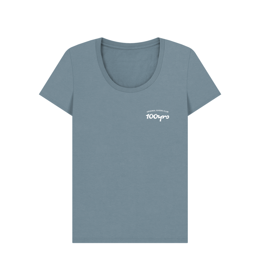 Stone Blue Printed T-shirt Front