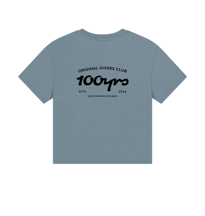 Stone Blue Printed T-shirt Back