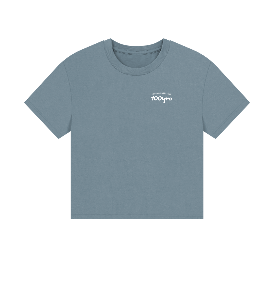 Stone Blue Printed T-shirt Front