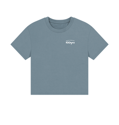 Stone Blue Printed T-shirt Front