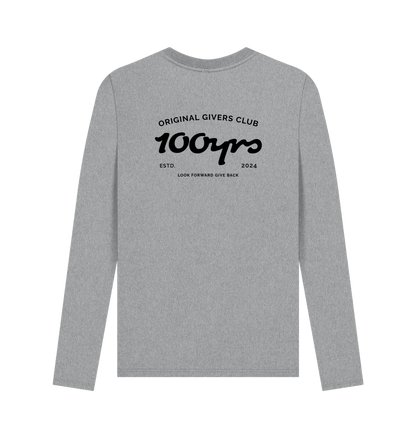 Athletic Grey Printed Long Sleeve T Shirt Back