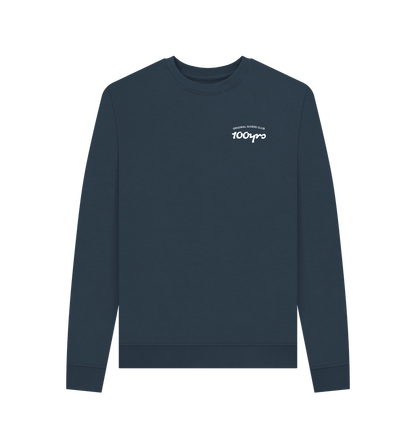 Navy Blue Printed Sweater Front