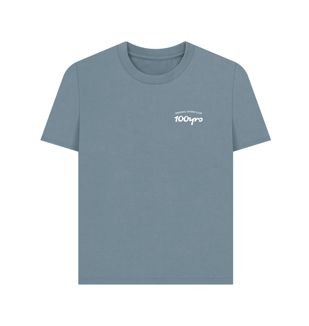 Stone Blue Printed T-shirt Front