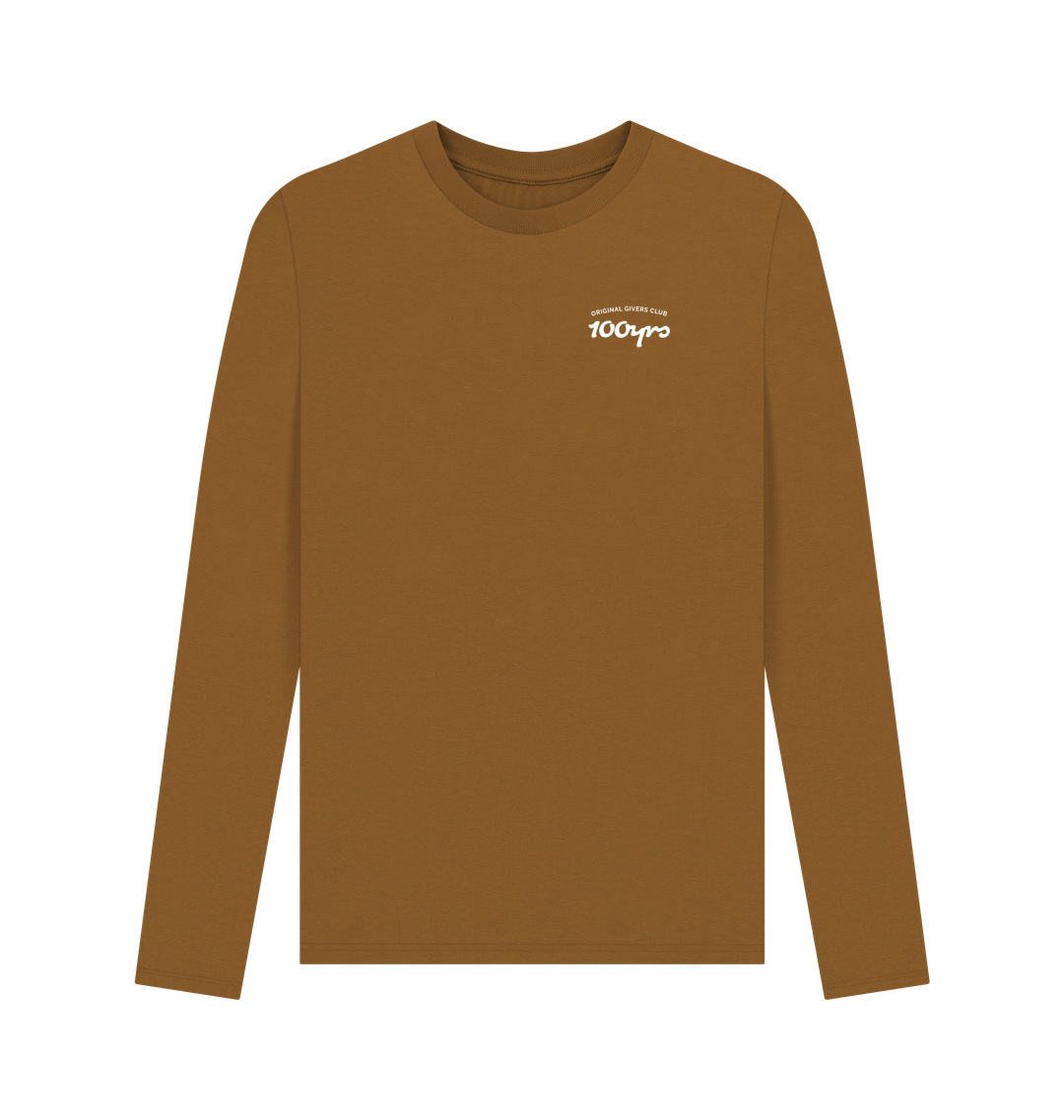 Brown Printed Long Sleeve T Shirt Front