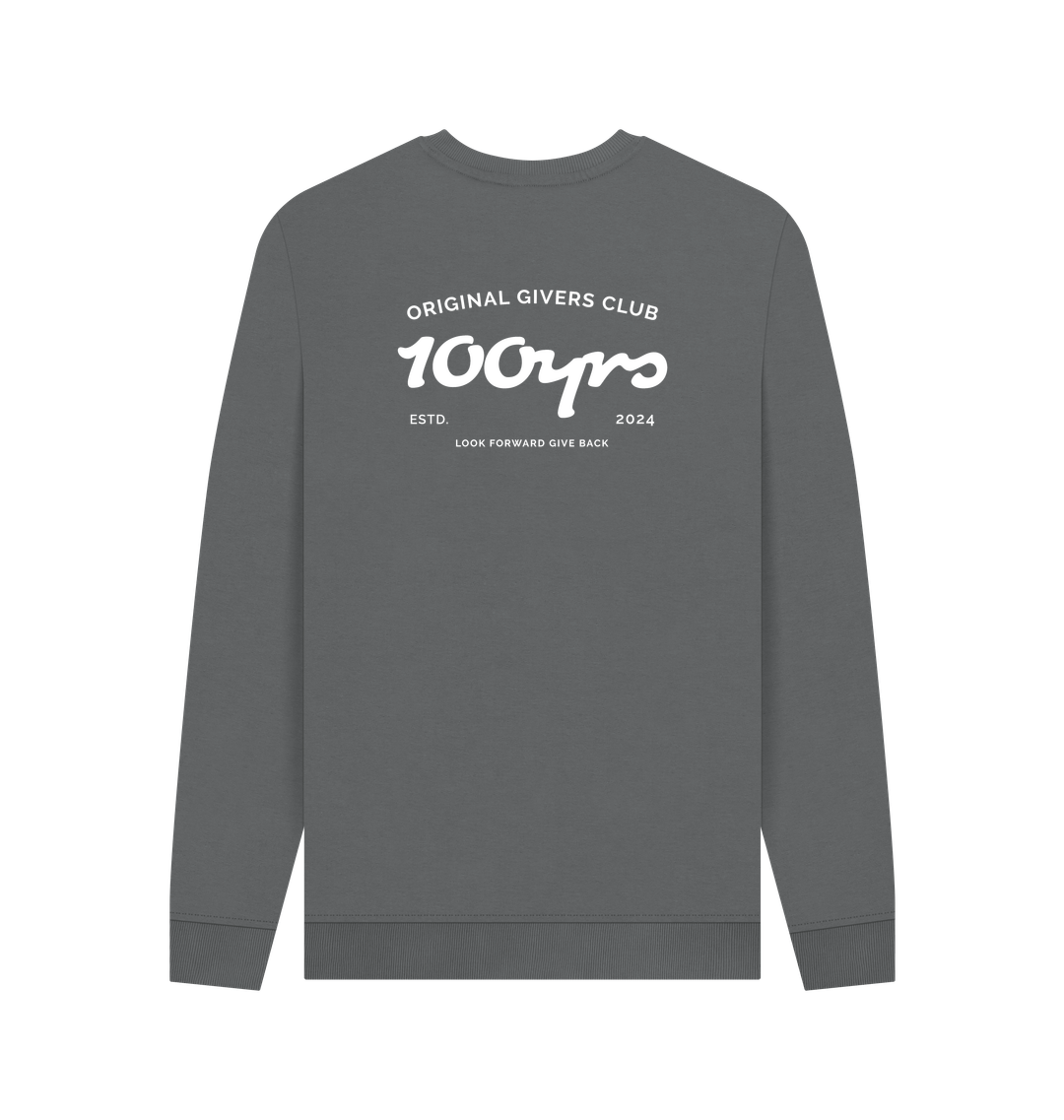 Slate Grey Printed Sweater Back